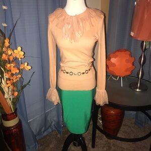 Mesh Pussybow Sweater